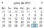 día hábil del mes JUNIO 2012; veamos: Último Día hábil