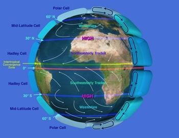 Circulación General: Predominante de los vientos del planeta: Zona