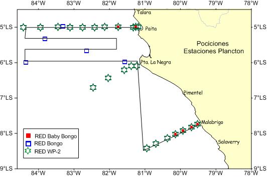 4.1.3 Condiciones del Plancton Se realizaron 28 estaciones a lo largo de la zona muestreada, de los cuales 7 se realizaron en el perfil de