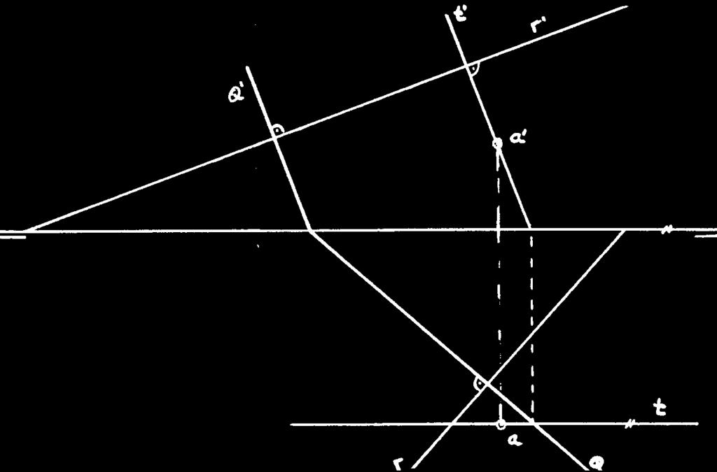 Perpendicularidad entre recta y plano. -Una recta será perpendicular a un plano si lo es a dos rectas, no paralelas, de dicho plano.