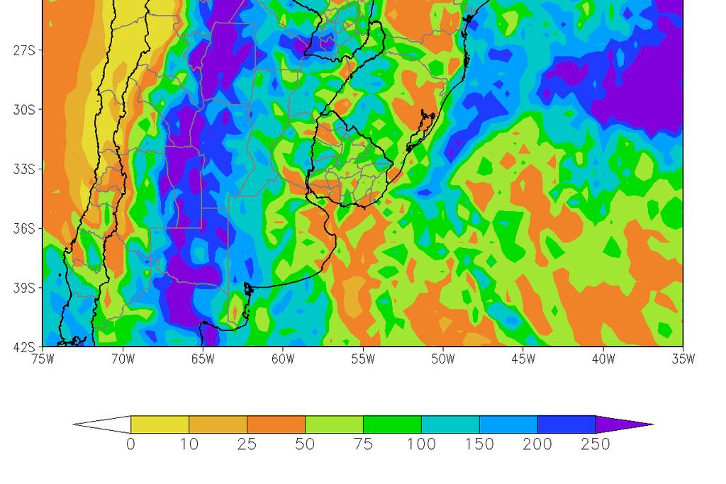 El oeste del área agrícola brasileña, Bolivia, el Paraguay y el centro y el sudoeste del área agrícola argentina observaron precipitaciones muy abundantes, acompañadas por tormentas severas, que