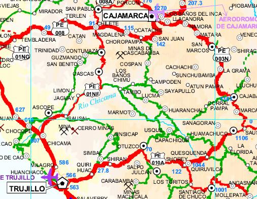 la Ruta 1N) por una vía en un tramo asfaltada y otro tramo con un TSB, continúa por el DV. Otuzco hasta Cayacuyán a través de una vía afirmada.