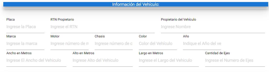 6.3.6 INFORMACIÓN DEL VEHICULO: En esta sección se llenara la información referente al vehículo de carga a censar correspondiente al certificado de operación ingresado. (véase Figura 8.) Figura 8.