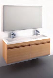 soportes*) Mueble para baño MDF + melamina montado a muro, cubierta lavabo de resina