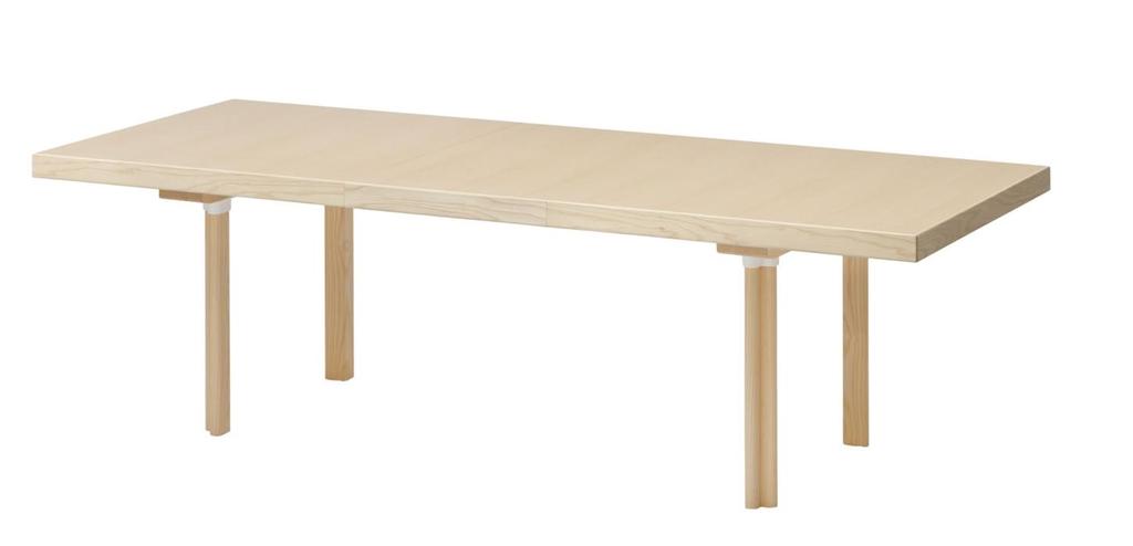 Mesa H 92 & H 94 EXTENSION-TABLE Diseño: Alvar Aalto ARTEK Mesa rectangular realizada en madera con barnizado tipo ceniza, incluidas las extensiones.
