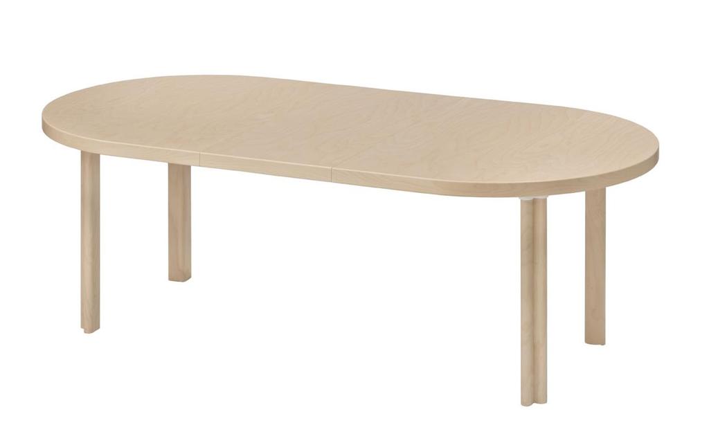 Mesa H 99 EXTENSION-TABLE Diseño: Alvar Aalto ARTEK Mesa ovalada de estructura realizada en madera de abedul y sobre