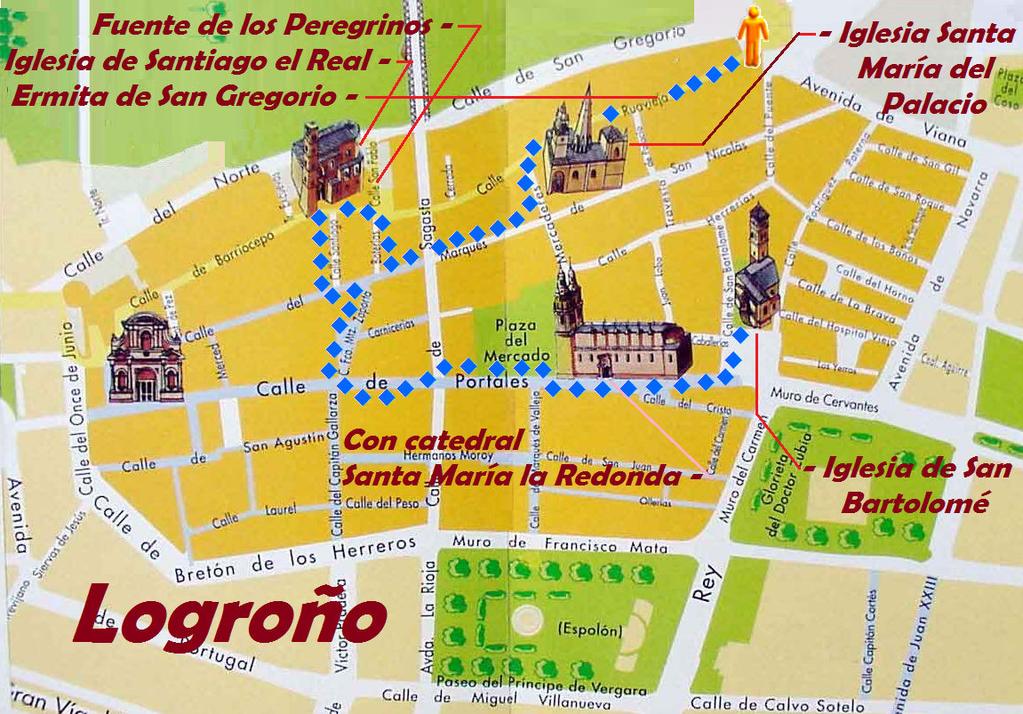Logroño La ciudad riojana de Logroño enclave de los caminos de Santiago Francés y del Ebro, de su pasado medieval, poco