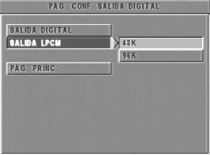 Menú de configuración Menú de configuración de audio digital Este menú permite configurar la salida de audio de los terminales digitales (coaxial, etc.).