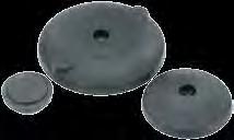 27800 Discos para pies articulados de plástico A B 18 20 ØD 1 Discos de termoplástico reforzado con perlas de vidrio. Placa antideslizante de elastómero termoplástico. Negro.