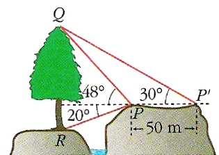 . Calcula la altura del árbl QR cn ls dats de la figura: 4.