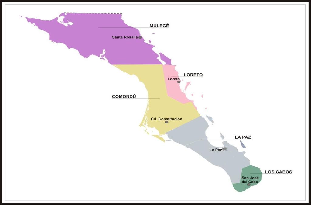 Fuente: Centro Estatal de Información, Compendio Estadístico 2008-2009. Municipios de Baja California Sur. Cuaderno de datos Básicos 2010.
