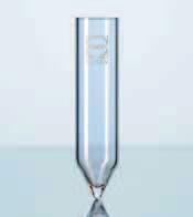 Tipo de vidrio I/vidrio neutro según USP, EP y JP. Esterilizable en autoclave Cargable hasta RZB 000 x g.