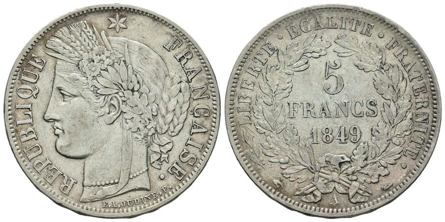 43 Francia. Luis XIV. 1/12 de ecu. 1662. Lyon. D. (Km-199.3). Ag. Golpecito en el canto. MBC-. Est...,00. 51 Francia. francos. 1966.