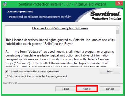 Protection Installer), se hace clic