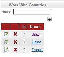 y vemos que se abre una página que nos muestra a todos los países que tenemos registrados. Para cada línea con un país, vemos que contamos con 2 imágenes.
