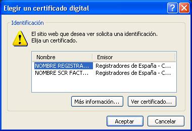 En los dos casos el acceso se lleva a cabo identificándose mediante un certificado digital de usuario.
