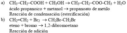 fuerte genera el compuesto D y el producto minoritario (C) en presencia de ácido metanoico da lugar al compuesto E. a) Escriba la primera reacción y nombre los productos B y C.