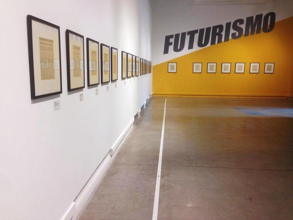 Exposición Futurismo. Primera vanguardia. Museo de Arte Contemporáneo, Santiago, 2016. Fotografía: EducaMAC En el MAC se presentan 36 manifiestos Futuristas originales, publicados entre 1909 y 1924.