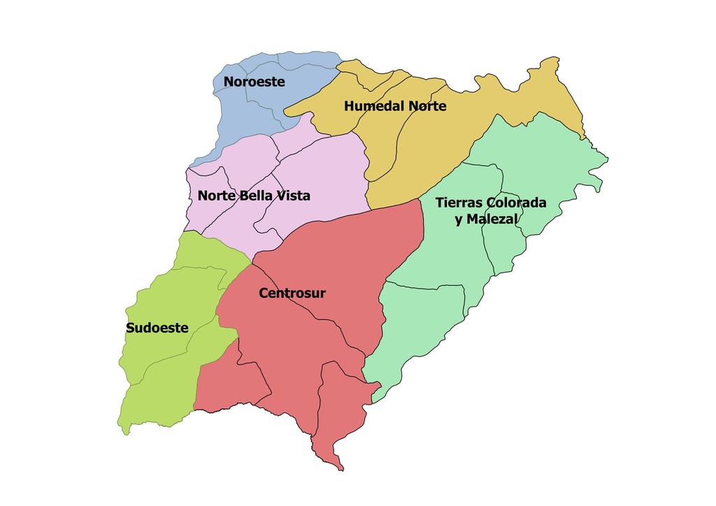 4. Corrientes Introducción La provincia de Corrientes ha sido dividida en seis regiones geográficas para el presente estudio, de acuerdo a la división territorial considerada por los Proyectos