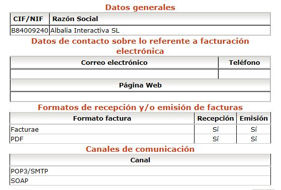 Directorios de empresas y entidades que admiten Facturae MEH y MITyC: Directorio de emisores y receptores de facturas electrónicas http://www.facturae.es/es-es/directorio/ Paginas/mityc.