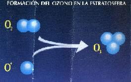 Ozono en la estratostera La luz UV puede disociar la molécula de O 2 en dos átomos de Oxígeno que se unen a nuevas