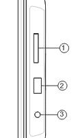 1. Descripción de partes 1.1 Lado izquierdo del marco 1. Ranura para tarjeta de memoria SD/SDHC/MMC CARD. 2. Puerto USB 3. Conector de entrada de Vcc 1.2 Lado posterior del marco 1. Botón de Poder 2.