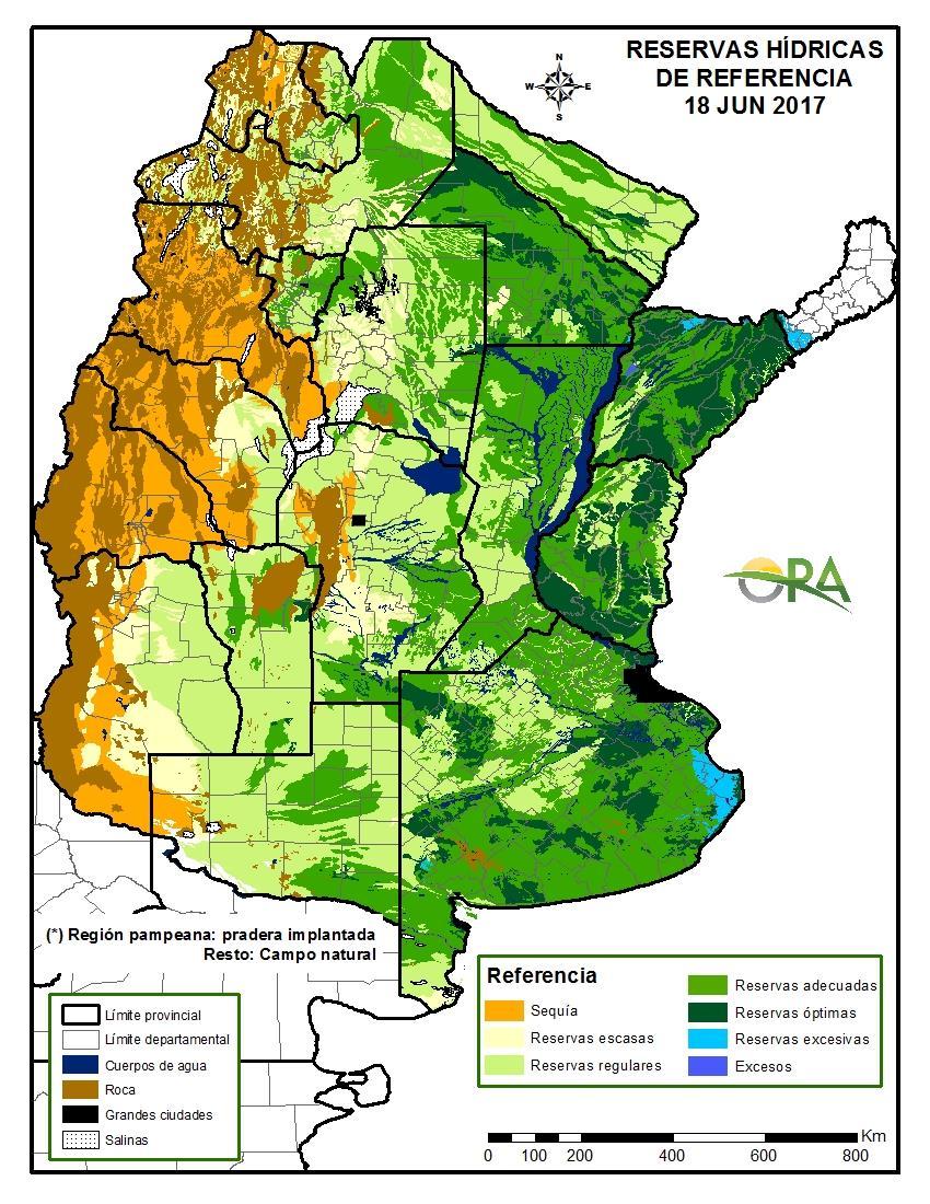 ESTADO DE LAS RESERVAS DE AGUA EN SUELO 18 DE JUNIO DE 2017 11 DE JUNIO DE 2017 Retroceden los excesos hídricos en Misiones, Corrientes y Chaco debido a las leves o nulas lluvias en el NEA.