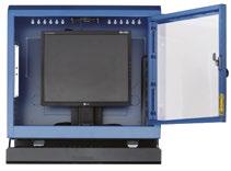 El soporte para pantalla permite colocar la computadora y la pantalla LCD en el mismo espacio. La superficie transparente desmagnetizada de 18 7 8" x 14 1 8" impide la distorsión de la imagen.