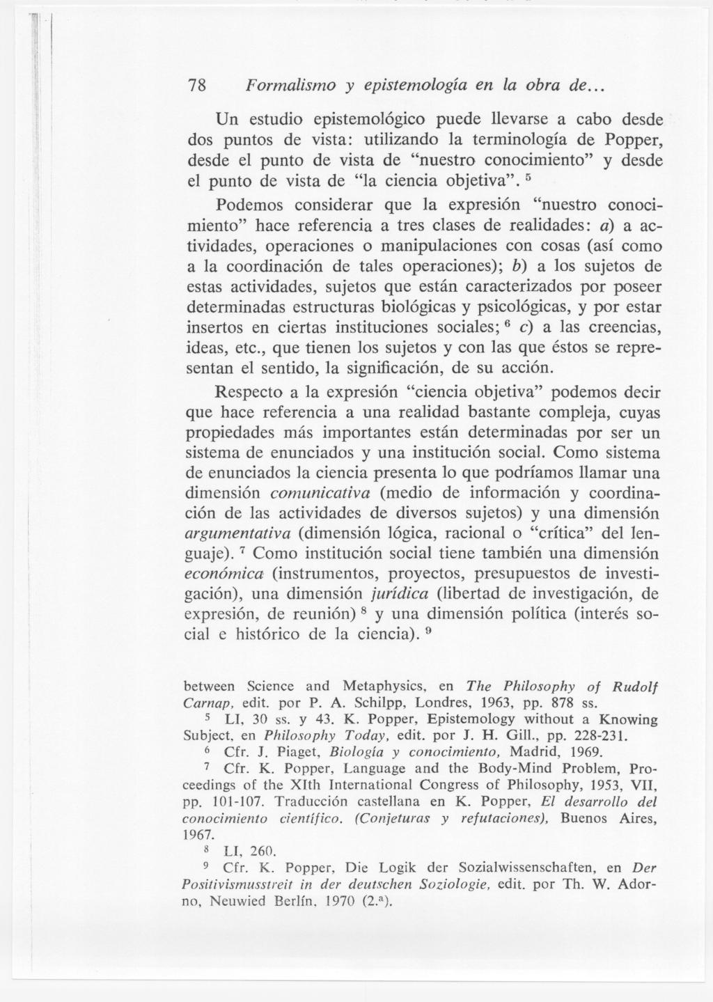 1\ 1" :,11 " )! " 1, 1 i! \! i I[ 78 Formalismo y epistemología en la obra de.