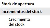 Cambios en los stocks Los cambios en los stocks de activos ambientales son registrados como incrementos o