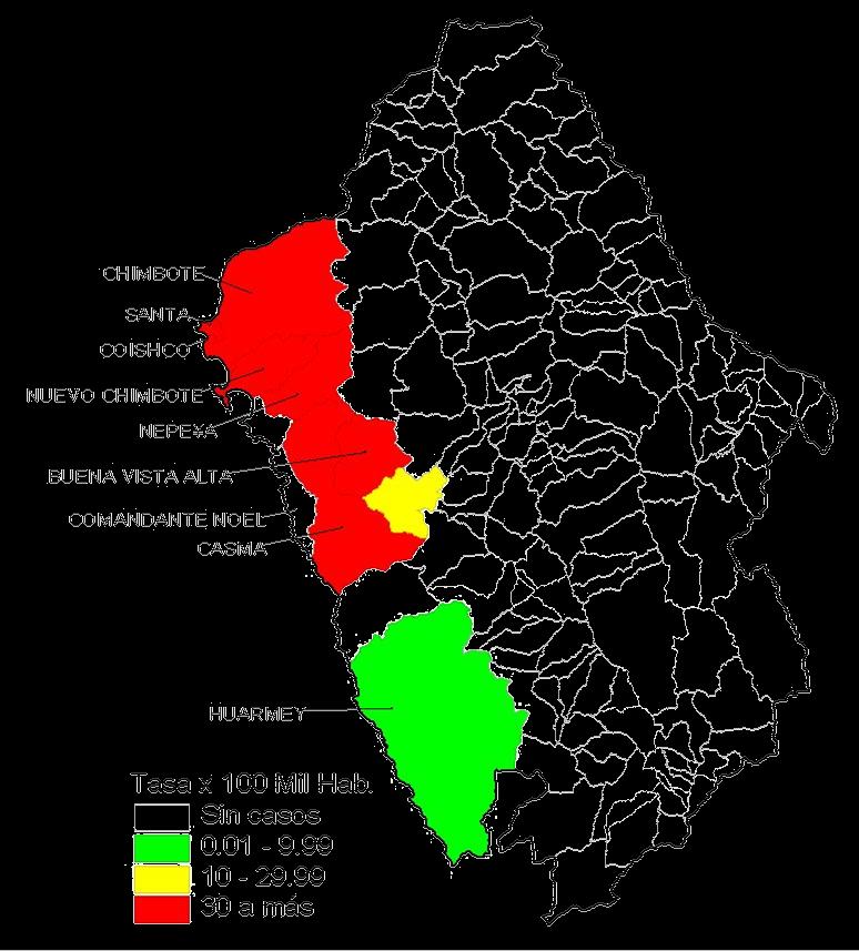 DENGUE: Departamento de Ancash 2009 2017* Curva de casos de Dengue.