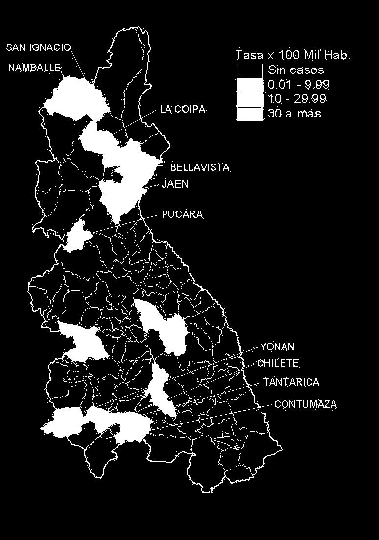 dengue por años Cajamarca 2013* 2017* Tipo Dx 2,013 2,014 2,015 2,016 2,017