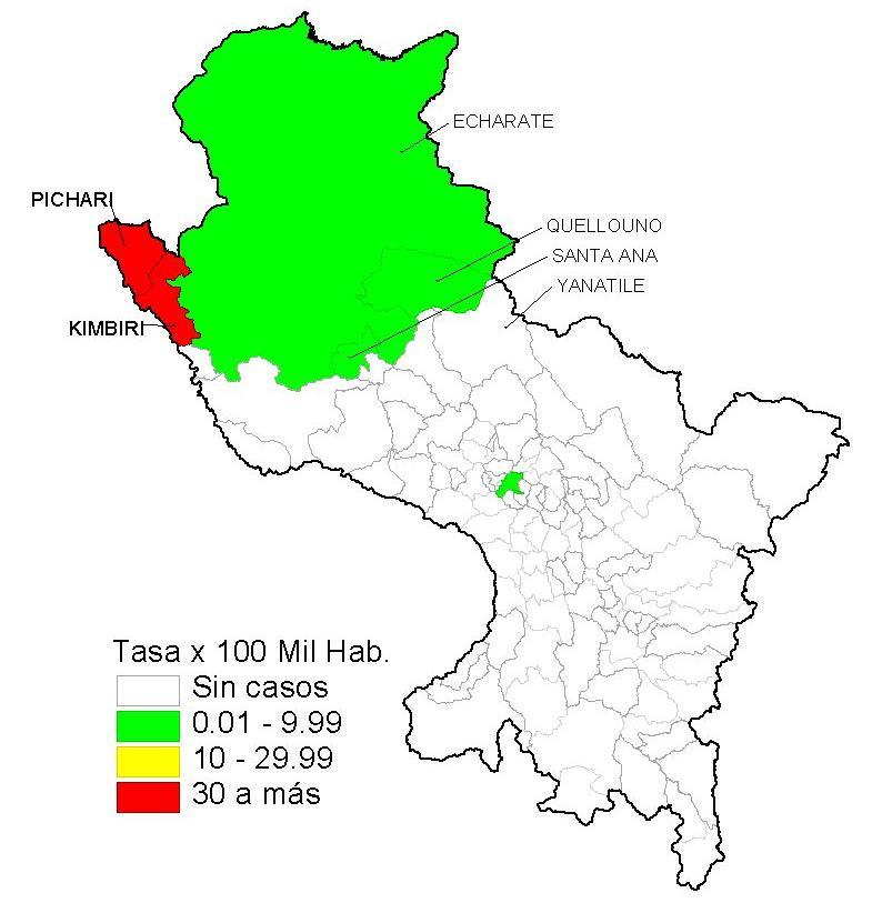 DENGUE: Departamento Cusco 2017* Curva de casos de Dengue Cusco 2014 2017* Mapa de incidencia Cusco 2017* 2014 2015 2016 2017* 227 248