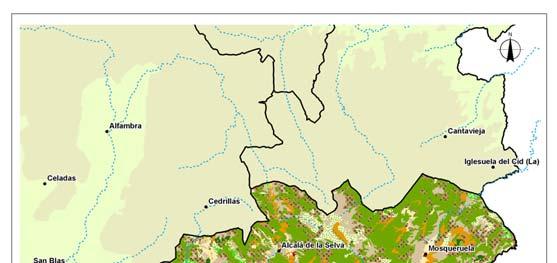 Matorral boscoso de transición, que supone el 27,63% (47.778,9 ha) de la superficie comarcal. Tiende a localizarse en pendientes escarpadas, precediendo en altura a los pinares.