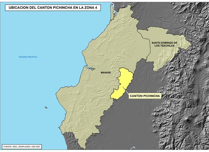FICHA DE CIFRAS GENERALES CANTÓN Cantón PICHINCHA, Provincia de MANABÍ se encuentra en la Zona 4 de planificación.