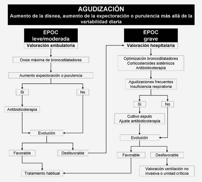 FIGURA 4 Algoritmo de manejo de la agudización de la EPOC (Modificado del Consenso SEPAR 2007 [2]).