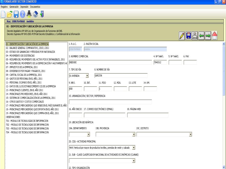 La versión del formulario desktop contiene la siguiente estructura: 3.