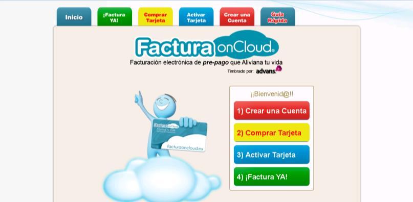 Manual crear una cuenta y carga de archivos en FacturaOnCloud. Version 1.2 Paso 1. Entrar a www.facturaoncloud.mx y presionar la pestaña roja Crear una Cuenta.