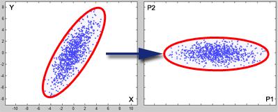 redundancia (correlación) de los datos P 1 =