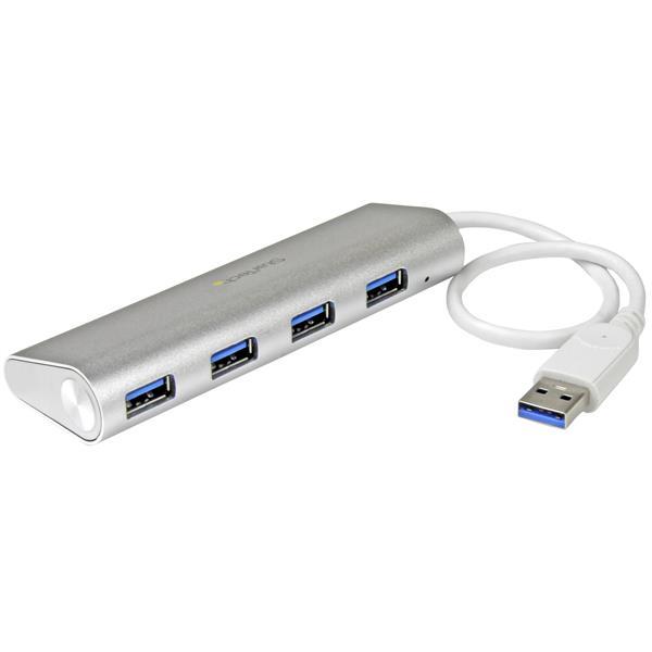 Concentrador Portátil USB 3.0 de 4 Puertos - Hub con Cable Incorporado Product ID: ST43004UA Este concentrador portátil USB 3.