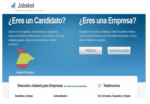 Jobsket no es un portal de empleo, sino más bien un portal de candidatos.