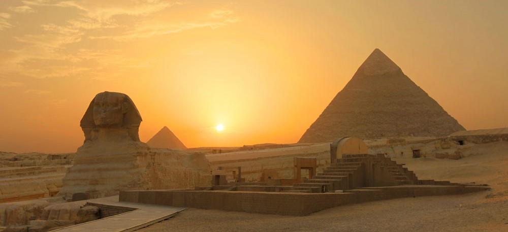 Pirámide de Kefrén y Gran Esfinge de