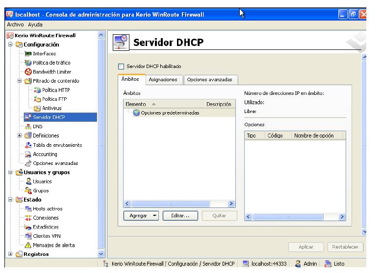 Tiene la función de servidor DHCP