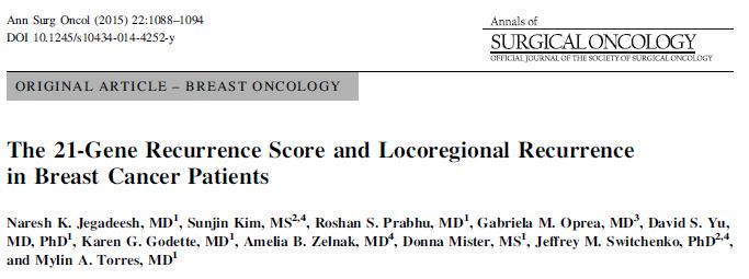 RS Oncotype Dx >24 predice el riesgo de RLR en mastectomía sin RT, pero no en ptes con tto conservador + RT.