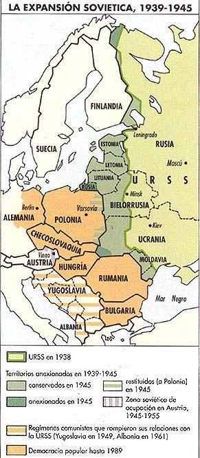 Causas y orígenes (1945-47) Expansionismo soviético en Europa Oriental.