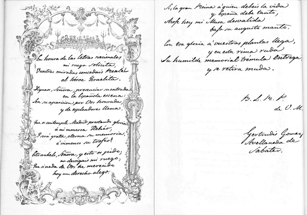 Si en la carta la expresión «la dedicatoria de unas poesias» adolece de cierta ambigüedad, puedo afirmar con seguridad que se trata de la publicación de su libro poético Poesias (79), de 1850.