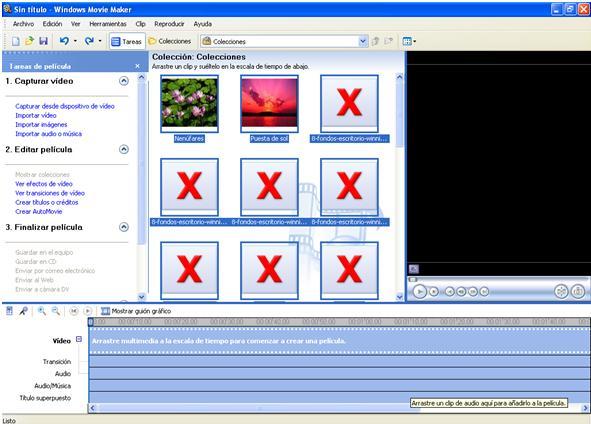 videos y las imágenes 2. Abrir el programa WINDOWS MOVIE MAKER 4.