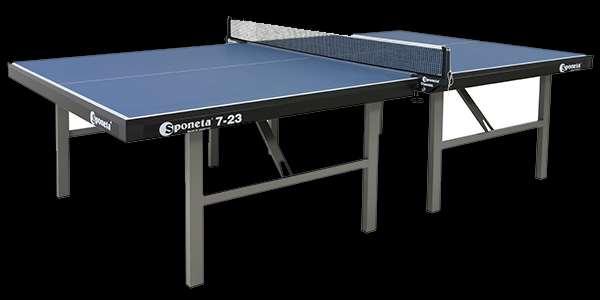 Mesa de Ping Pong Importada de Competición SPONETA S7-23 Estructura inferior estándar con tubos cuadrados de 60x40mm, con recubrimiento plástico. Dimensiones Para jugar: (La) 274 cm x (An) 152.