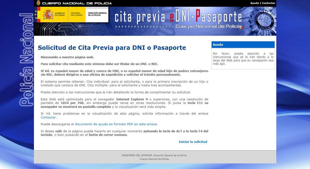 1. INTRODUCCIÓN En este documento se describen los procesos de Cita Previa del DNI y Pasaporte electrónico para el Nivel de acceso desde Internet.