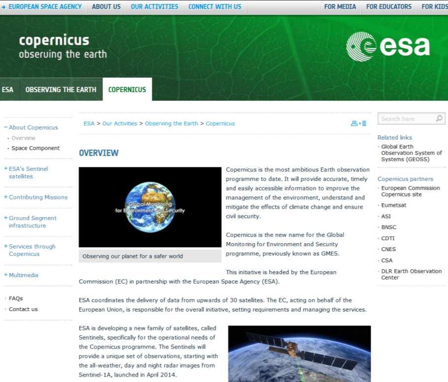 Observación de la atmósfera Satélites Programa Copernicus
